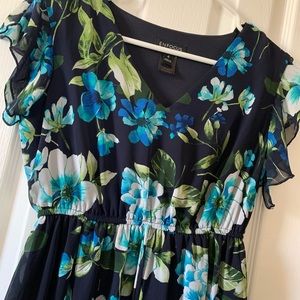 Blue/Aqua flower print dress